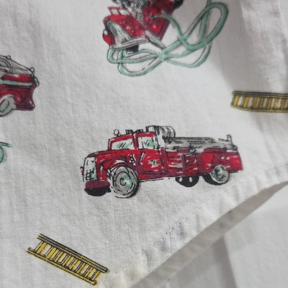 Kids Fire Truck Button-Down Shirt - White